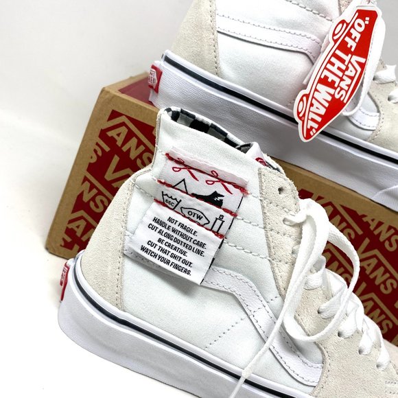VANS Sk8-Hi Tapered Diy White Suede Women’s Size 6 Sneakers VN0A4U1624F - Picture 2 of 10